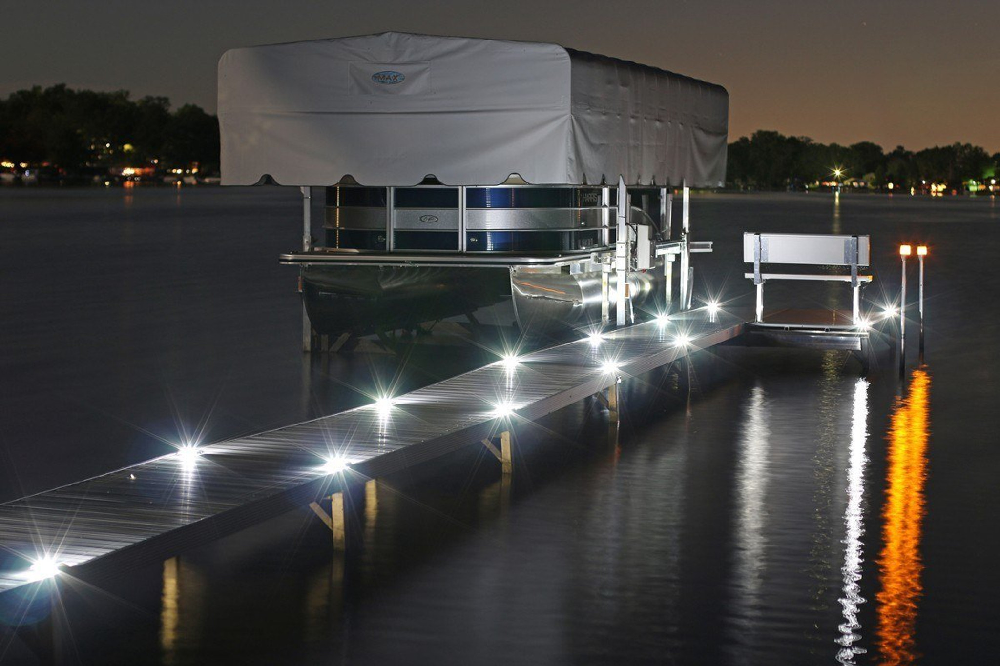 Dock lighting at sunset